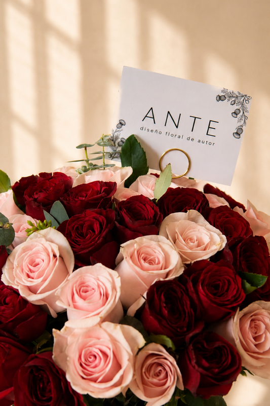 50 rosas rosas y rosas rojas