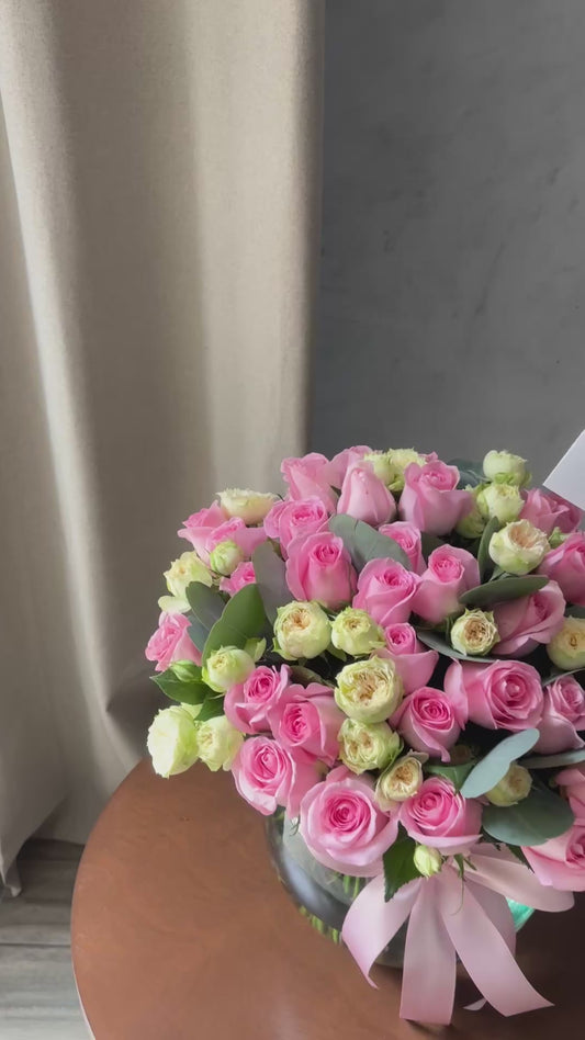 Arreglo Floral Cuarzo Rosa